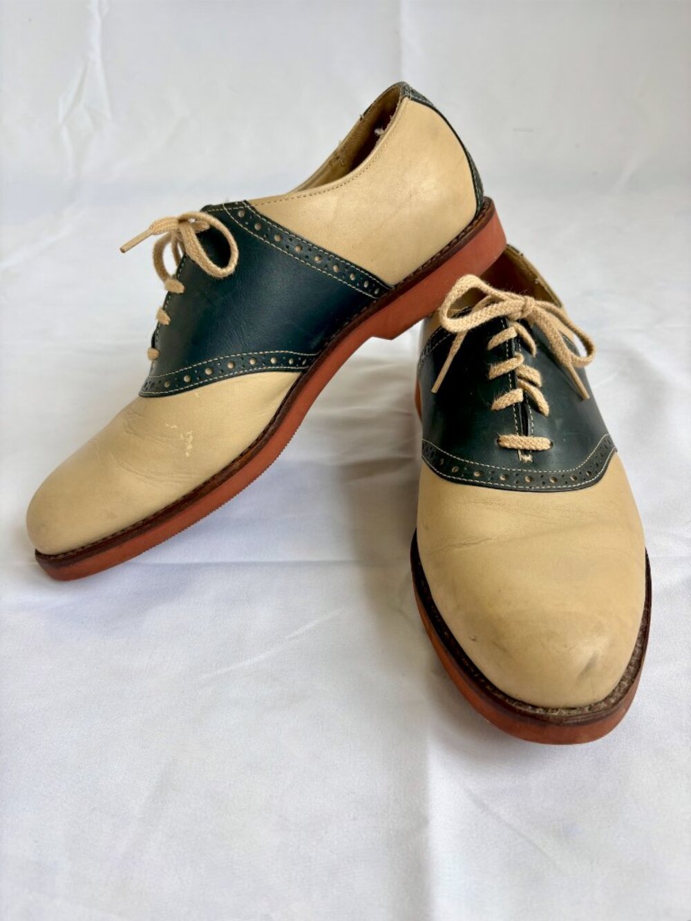 VINTAGE Cole Haan Men's Lace-Up Two-Tone Oxford Saddle Shoes | Size 9 (90 D)